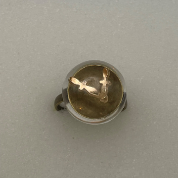 Bague ronde aiguilles doré clair