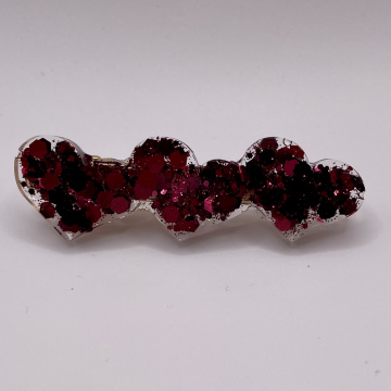 Barrette cheveux crocodile coeurs