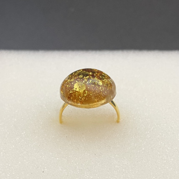 Bague ronde dorée pailletée