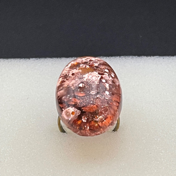 Bague grand ovale paillettes roses