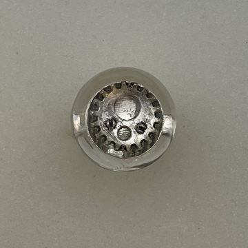 Bague ronde engrenage argent