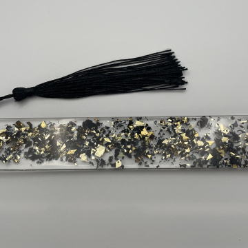 Marque-page feuilles métallisées dorées et noires