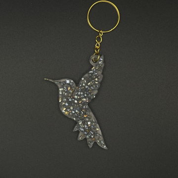 Porte-clef colibri pierre de verre