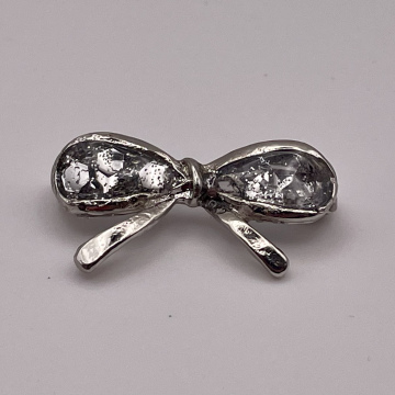 Broche noeud argent